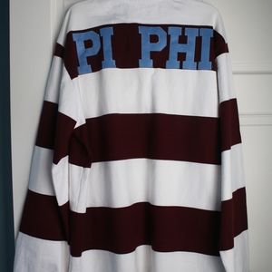 Maroon Striped Rugby Shirt with Pi Phi